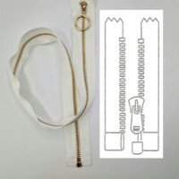 Fermeture éclair métallique séparable maille fine golde light brillante couleur blanc cassé
