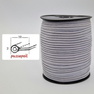 Passepoil coton gris clair