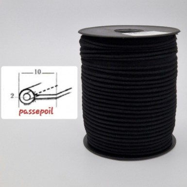 Passepoil coton noir