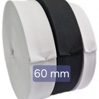 Ruban élastique tissé, largeur 60mm NOIR