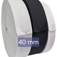 Ruban élastique tissé, largeur 40mm NOIR