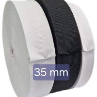 Ruban élastique tissé, largeur 35mm NOIR