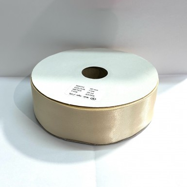 Ruban satin double face 40mm beige