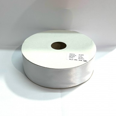 Ruban satin double face 40mm blanc