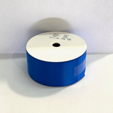 Ruban satin double face 40mm bleu