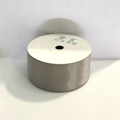 Ruban satin double face 40mm gris