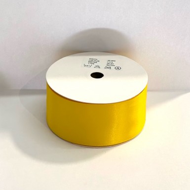 Ruban satin double face 40mm jaune